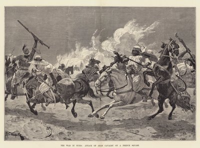 La guerre en Tunisie, attaque de la cavalerie arabe sur un carré français - Richard Caton Woodville junior